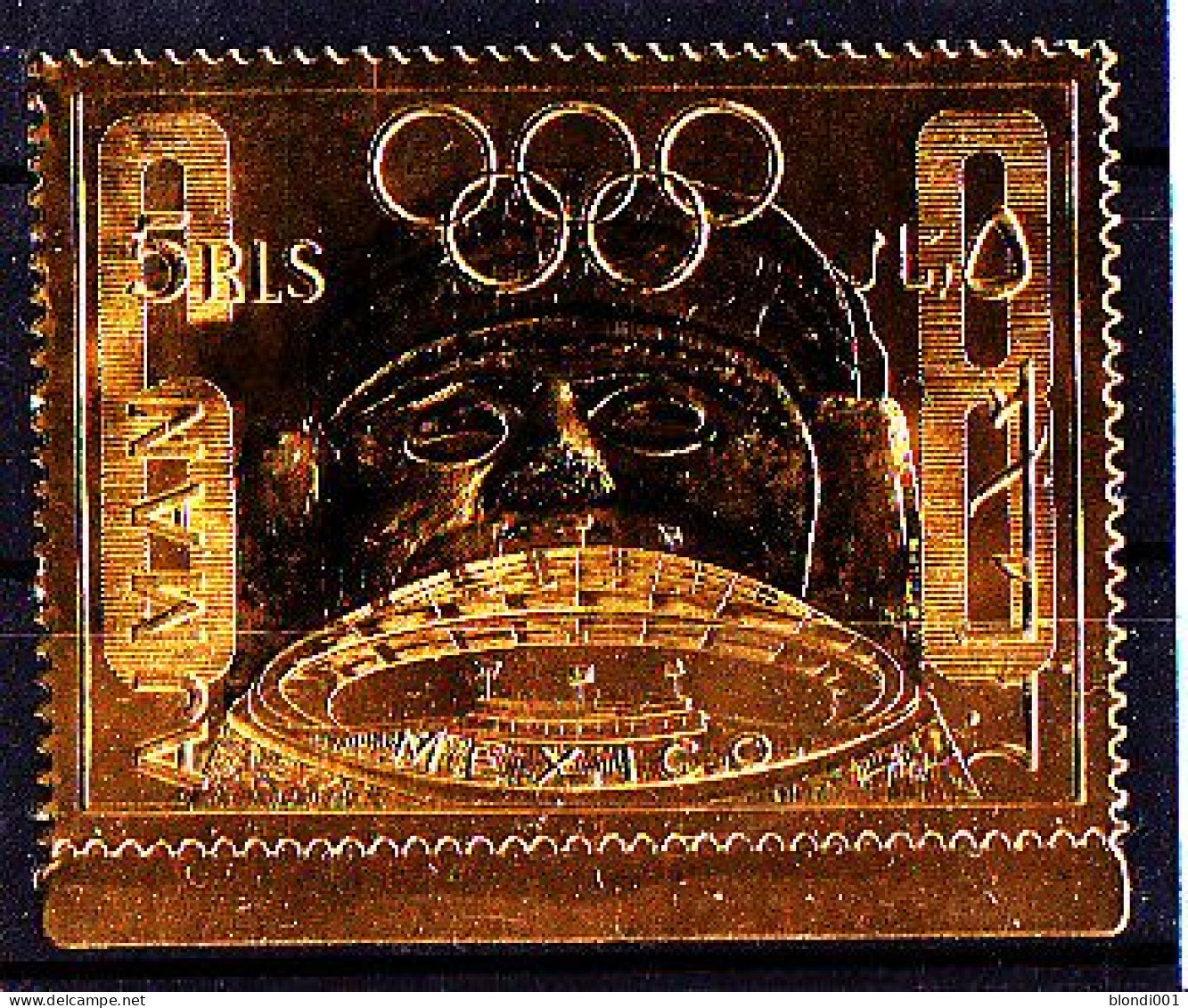 Olympics 1968 - History - AJMAN - Stamp Gold MNH - Summer 1968: Mexico City