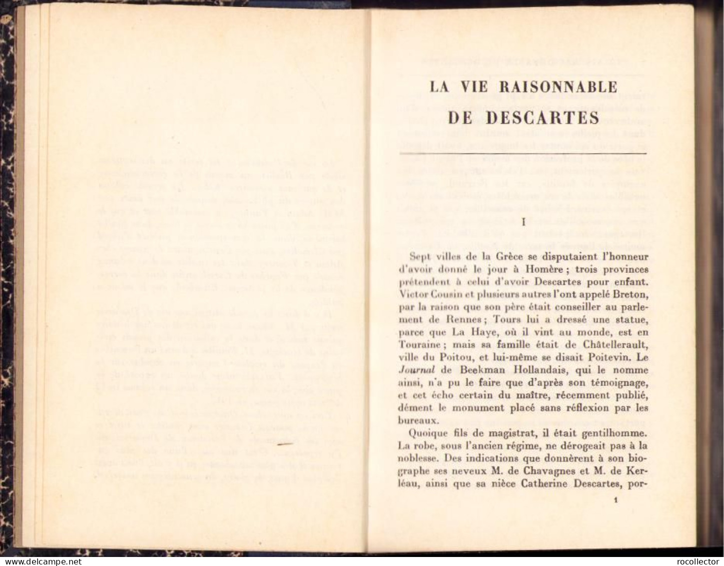 La Vie Raisonable De Descartes Par Louis Dimier, 1926, Paris C2184 - Oude Boeken