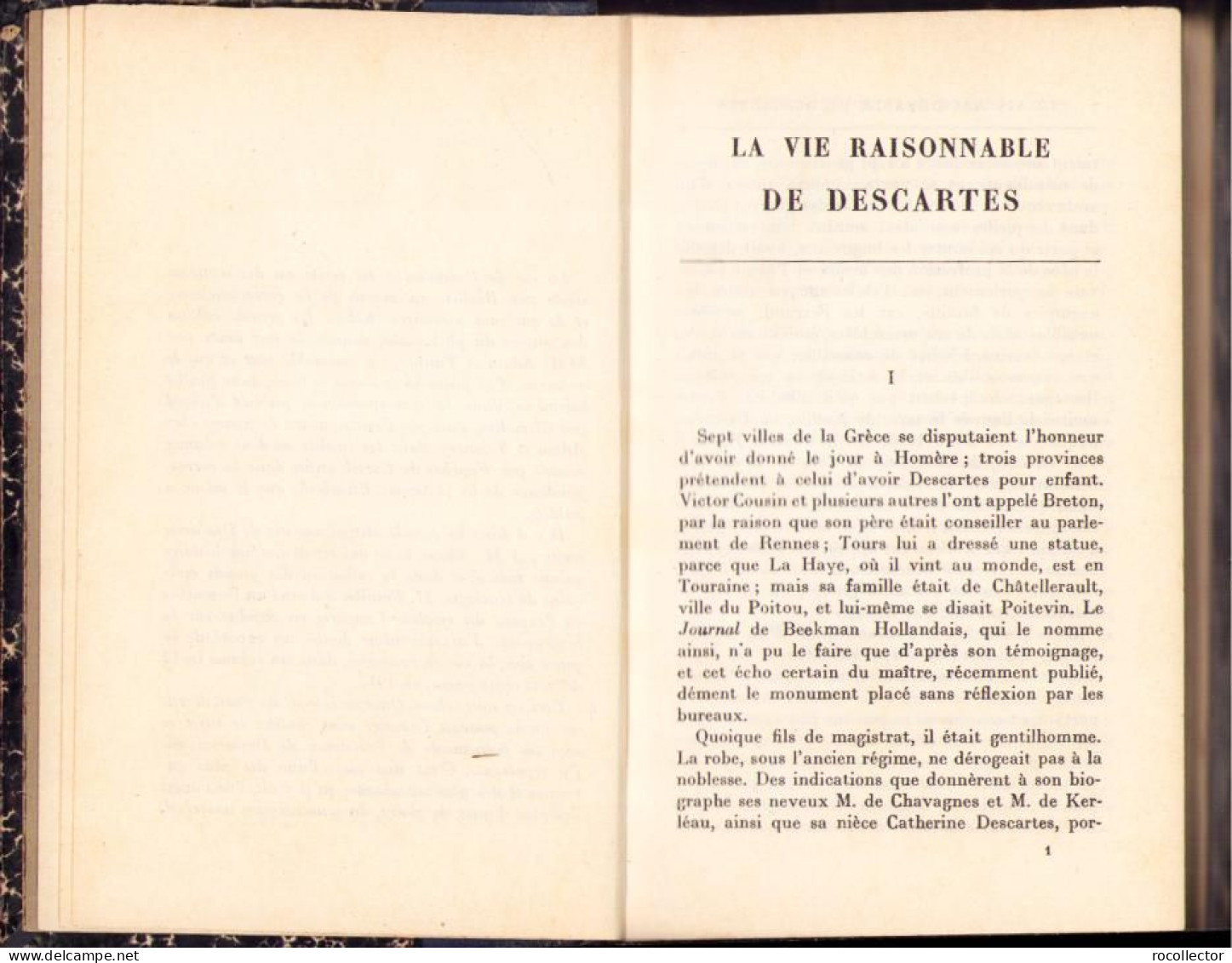 La Vie Raisonable De Descartes Par Louis Dimier, 1926, Paris C2184 - Livres Anciens