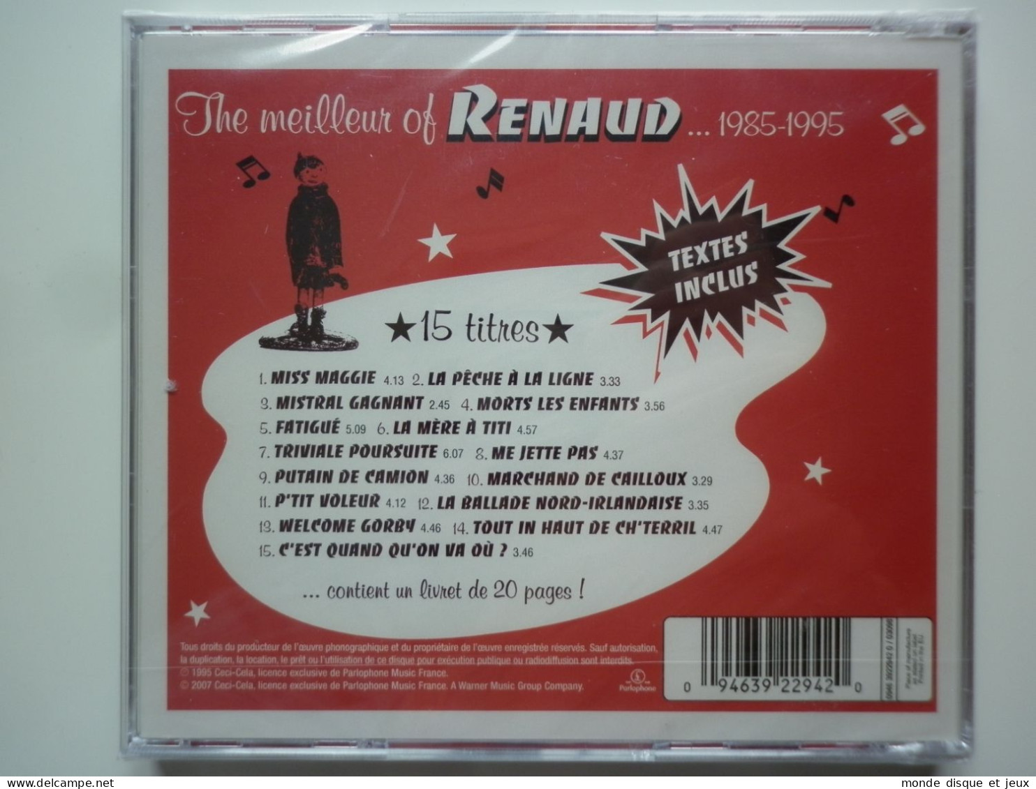 Renaud Cd Album The Meilleur Of Renaud 85-95 - Otros - Canción Francesa