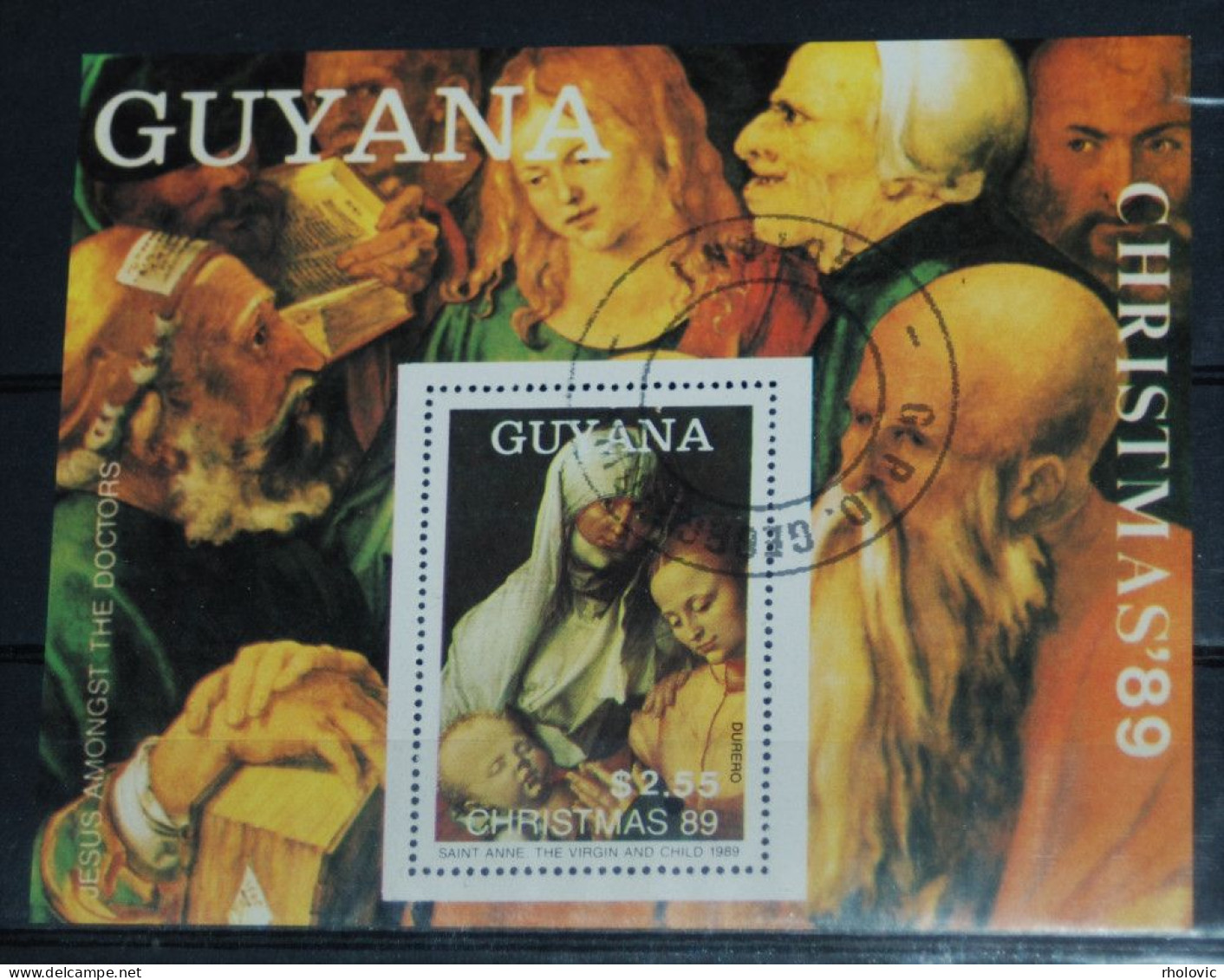 GUYANA 1989, Paintings, Art, Durer, Mi #B74, Souvenir Sheet, Used - Religieux