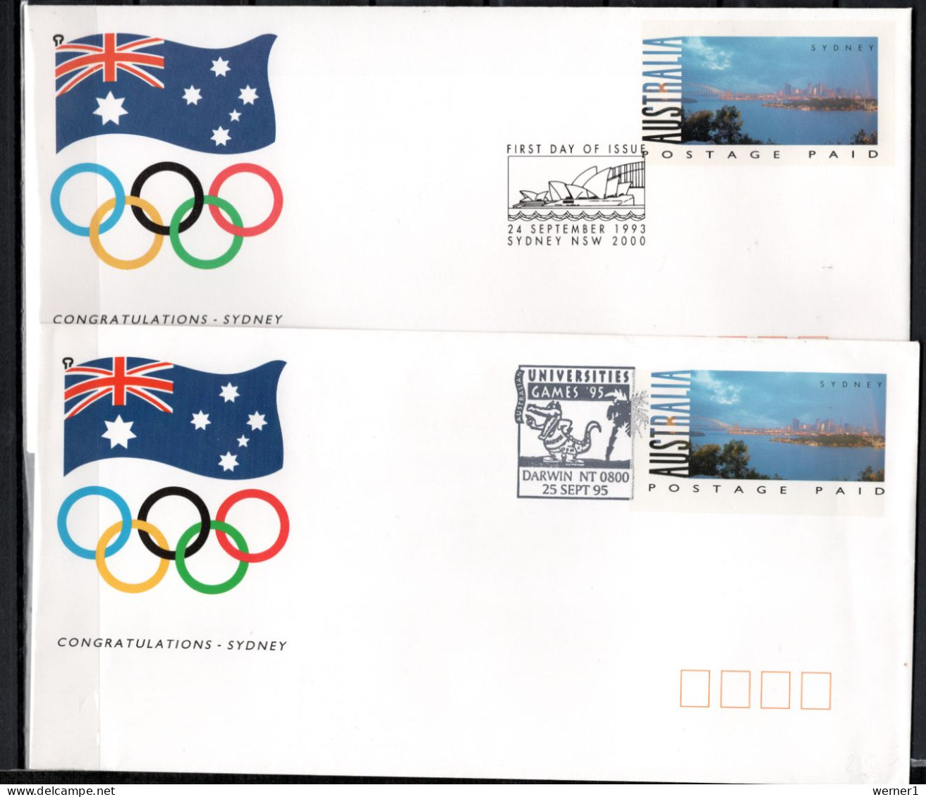 Australia 1993/1995 Olympic Games Sydney 2 Commemorative Covers - Zomer 2000: Sydney