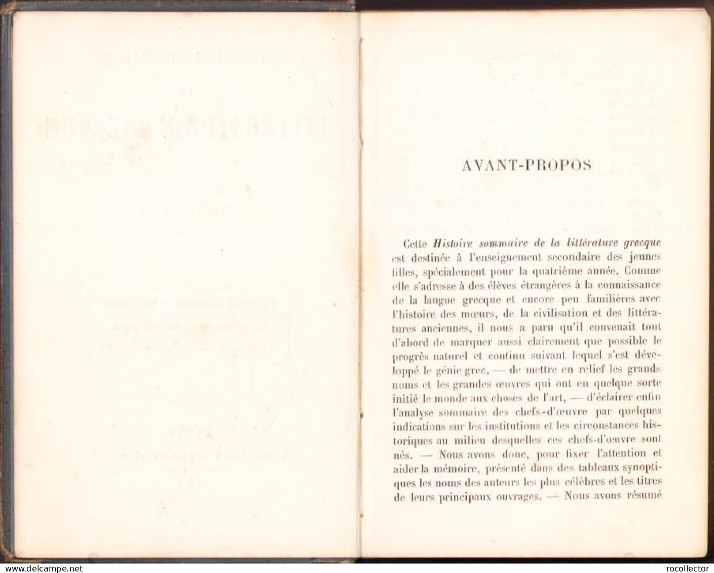 Historie Sommaire De La Litterature Greque Par Georges Edet, 1887 C2163 - Alte Bücher