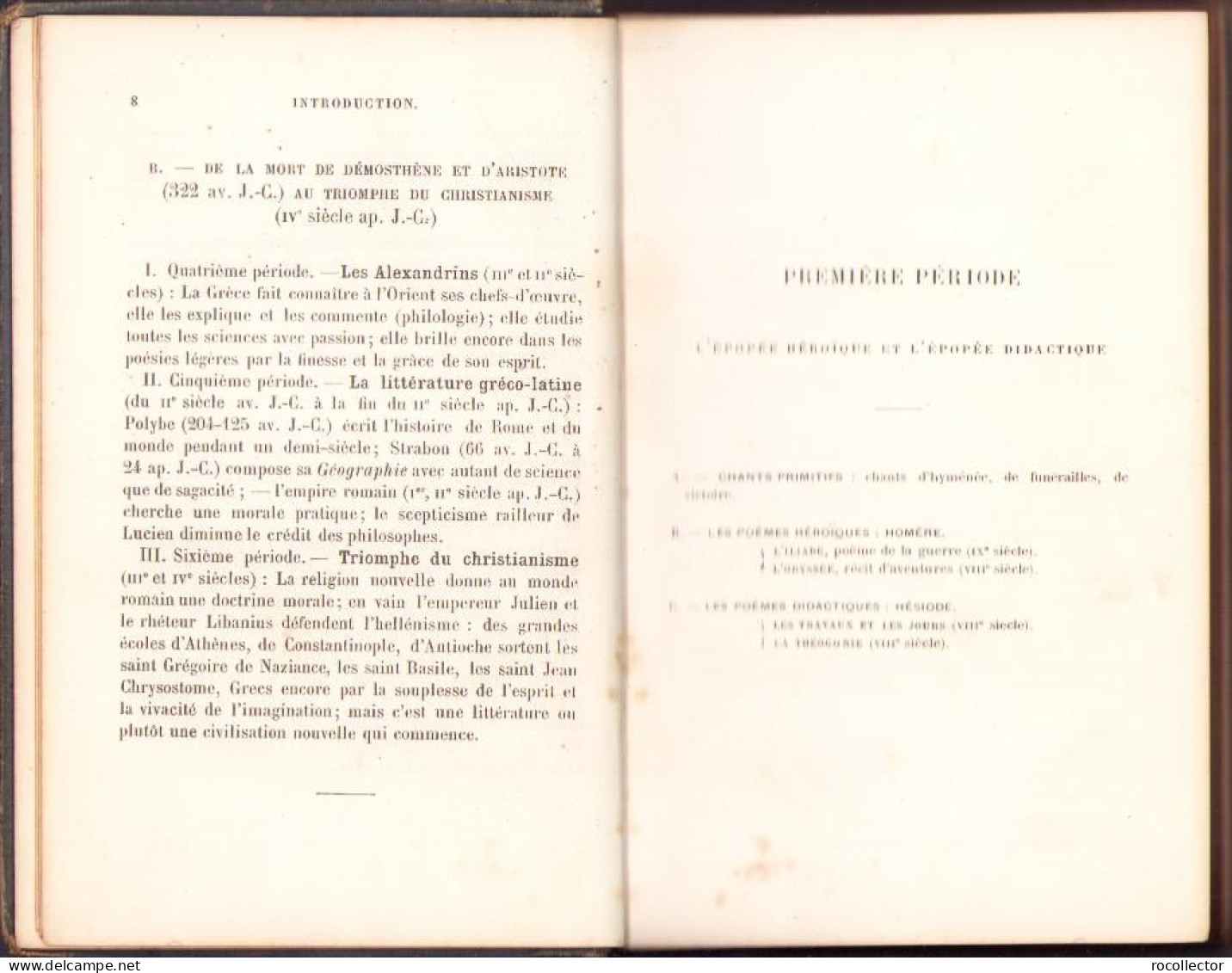 Historie Sommaire De La Litterature Greque Par Georges Edet, 1887 C2163 - Livres Anciens