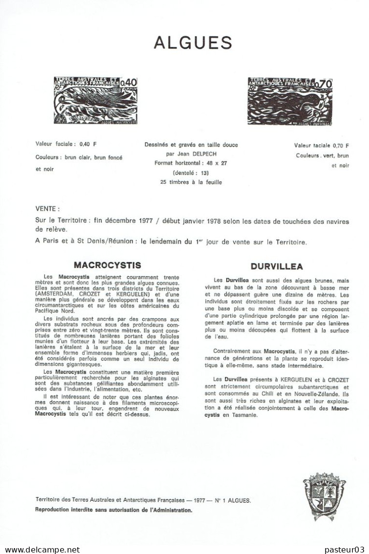 TAAF Notices Philatéliques Sans Les Timbres N° 1 De 1977 Au N° 322 De 2005 - Verzamelingen & Reeksen