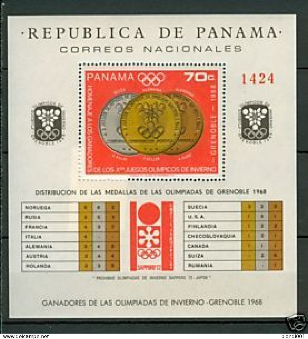 Olympics 1968 - Medals - PANAMA - S/S MNH - Winter 1968: Grenoble