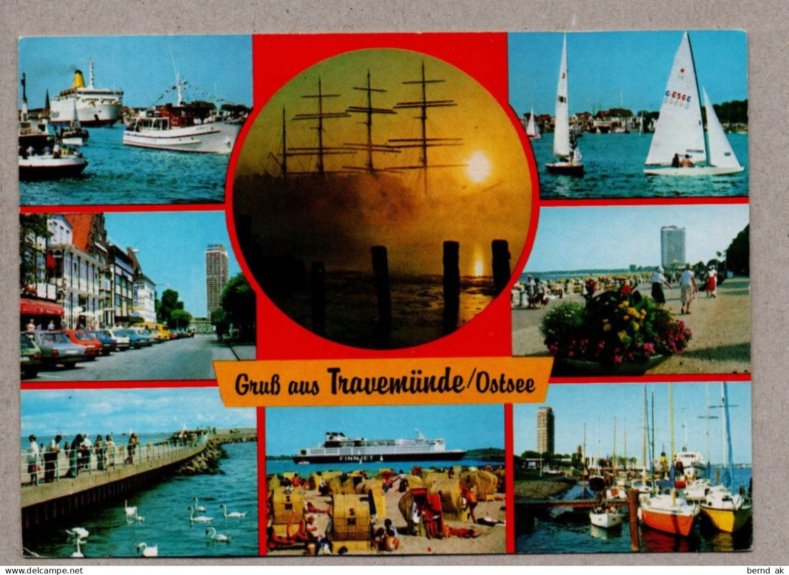 A0926} BRD  - AK: Travemünde - Schiffe, Hafen, Mole - Lübeck-Travemuende