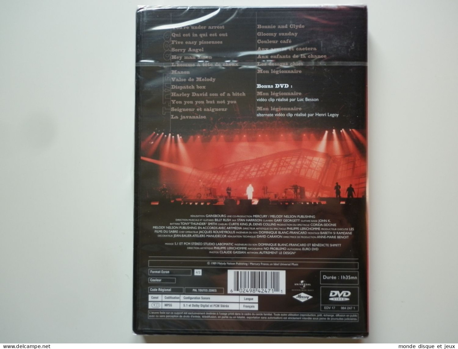 Serge Gainsbourg Dvd Le Zénith (Live 1989) - Muziek DVD's
