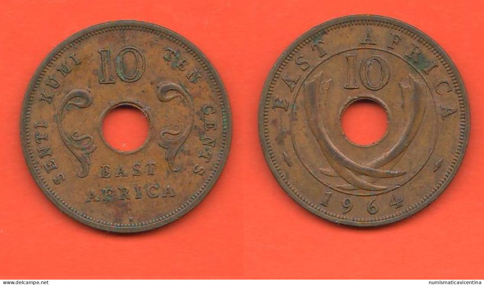 East Africa 10 Cents 1964 Uganda Oriental Afrique Bronze Typological Coin - Ouganda