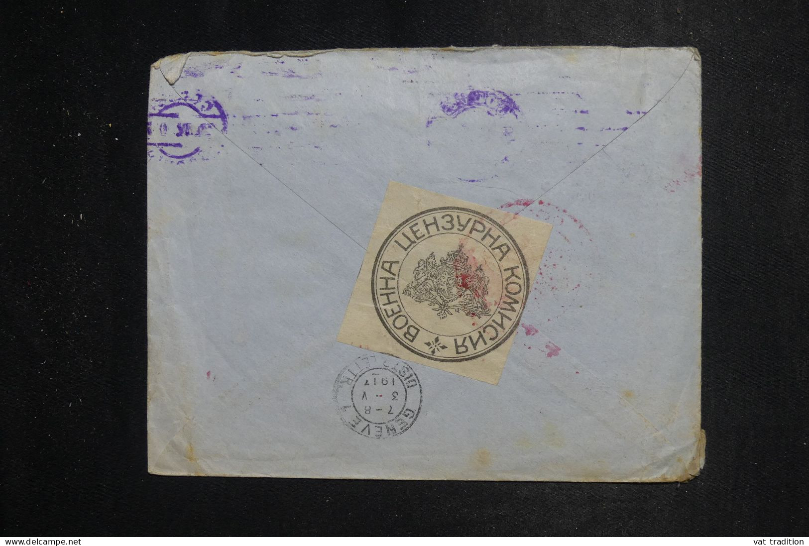 BULGARIE - Enveloppe Pour Genève En 1917 Avec Contrôle Postal - L 151314 - Covers & Documents