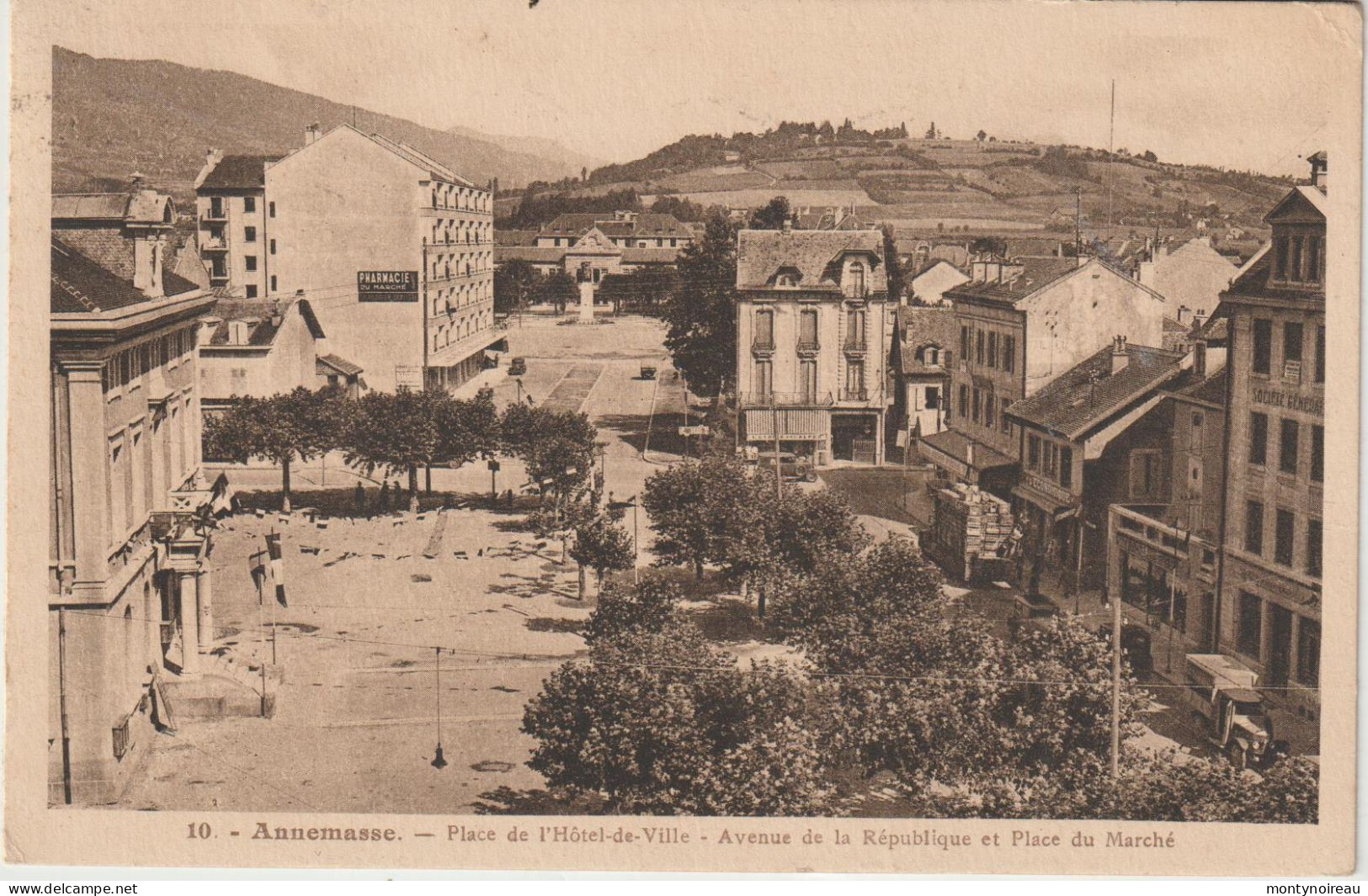 Haute Savoie : ANNEMASSE  : Place D El  ' Hotel De  Ville  ,1938 - Annemasse