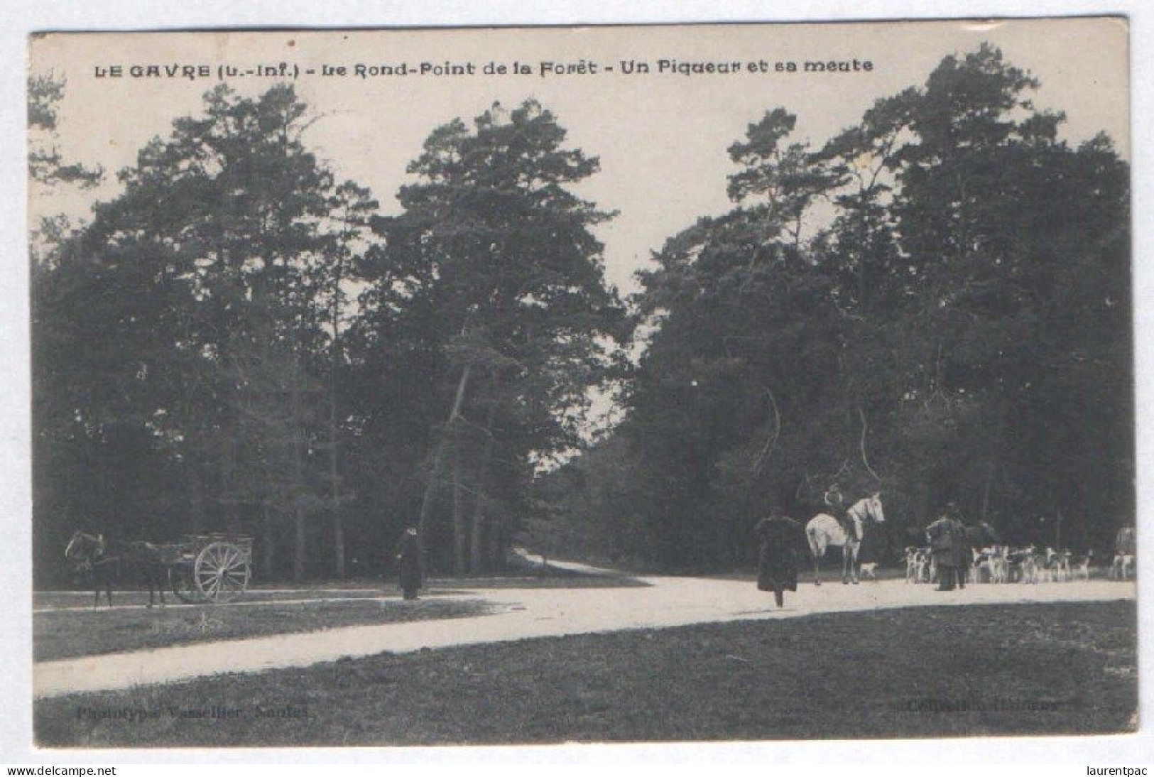 Le Gavre - Le Rond-Point De La Forêt - Un Piqueur Et Sa Meute 1907 ( Avec Verso ) - Le Gavre