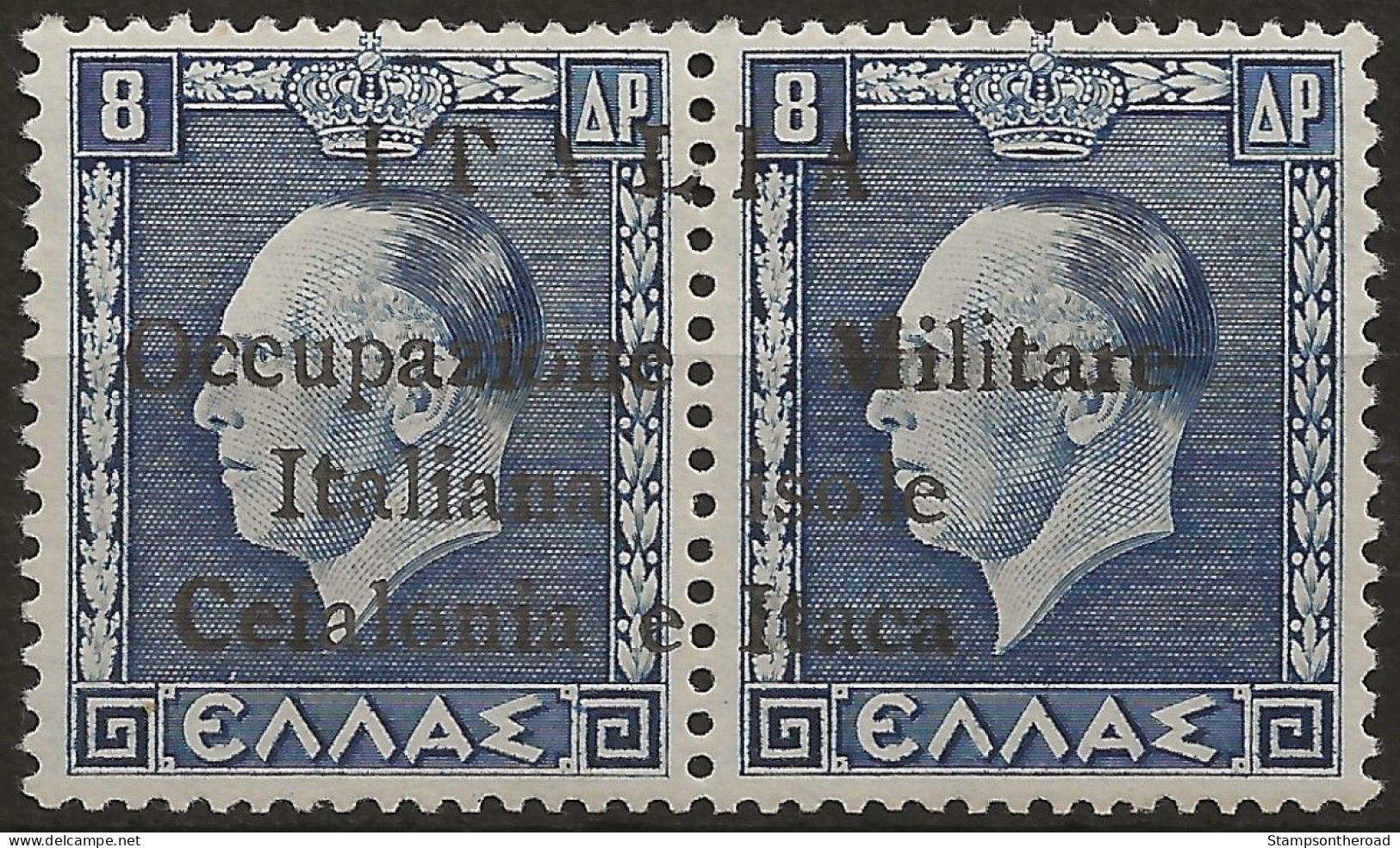 OICI10N-1941 Occup. Italiana CEFALONIA E ITACA, Sass. Nr. 10, Francobollo Nuovo Senza Linguella **/ - Cefalonia & Itaca