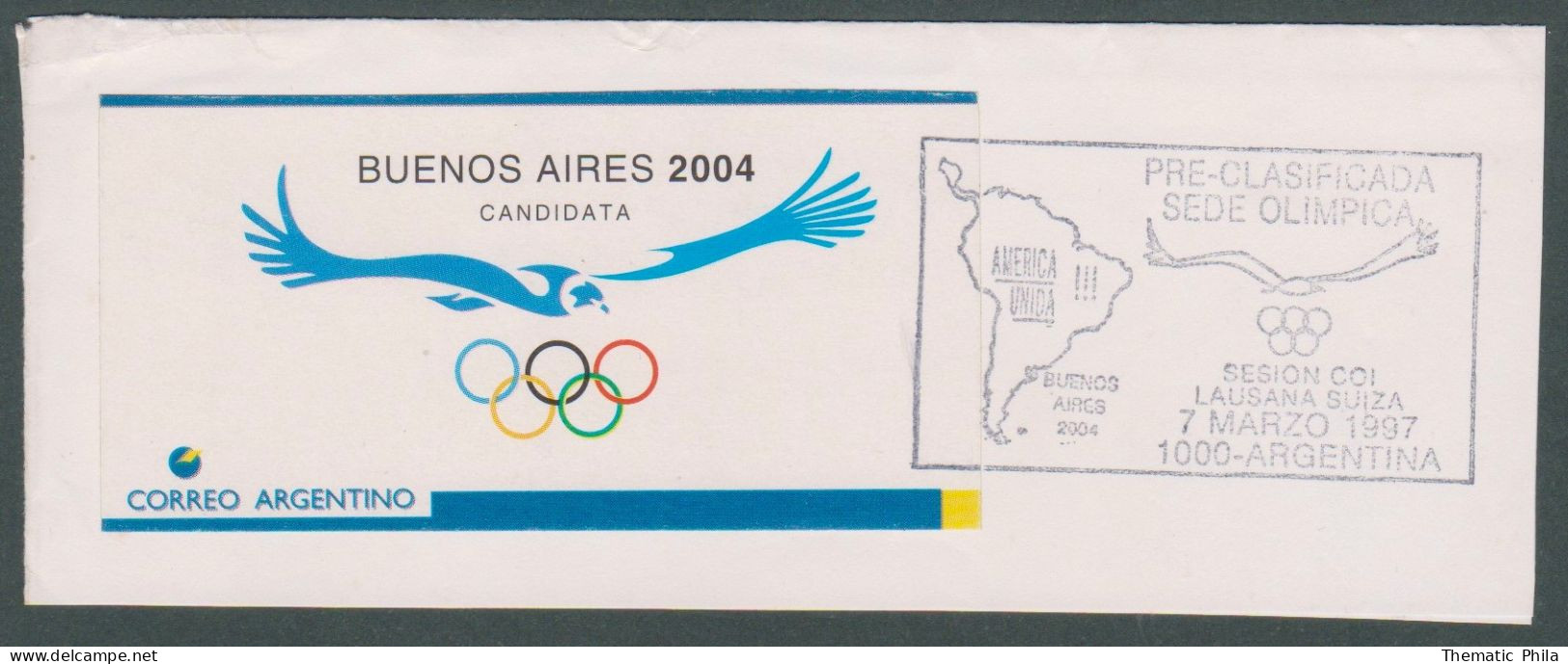 2004  Buenos Aires Candidata Candidate Olympic Games Special Postmark - Sommer 2004: Athen