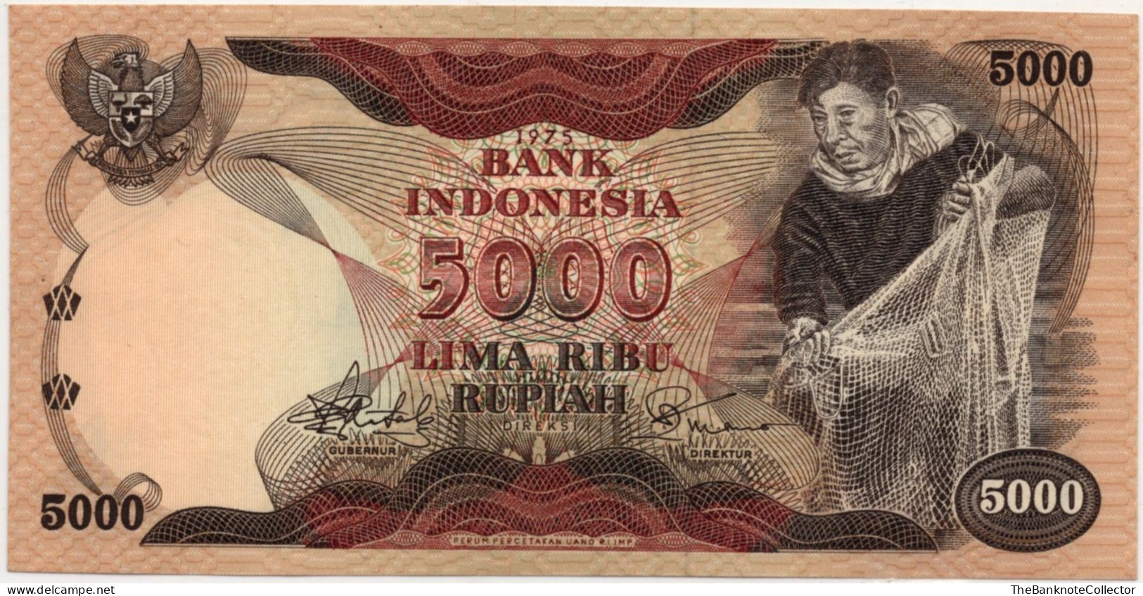 Indonesia 5000 Rupiah 1975  P-114 EF - Indonésie