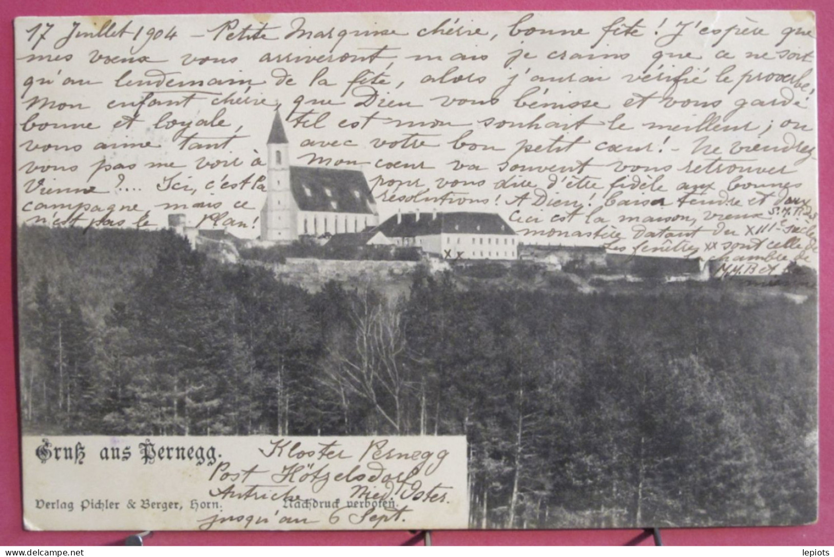 Visuel Pas Très Courant - Autriche - Gruss Aus Pernegg - Joli Timbre - CPA Précurseur 1904 - Horn