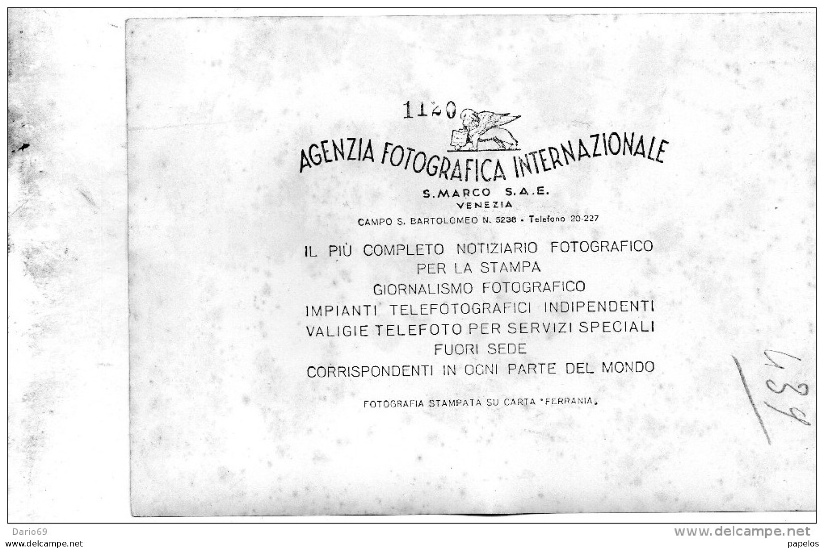 AGENZIA FOTOGRAFICA INTERNAZIONALE - Signed Photographs