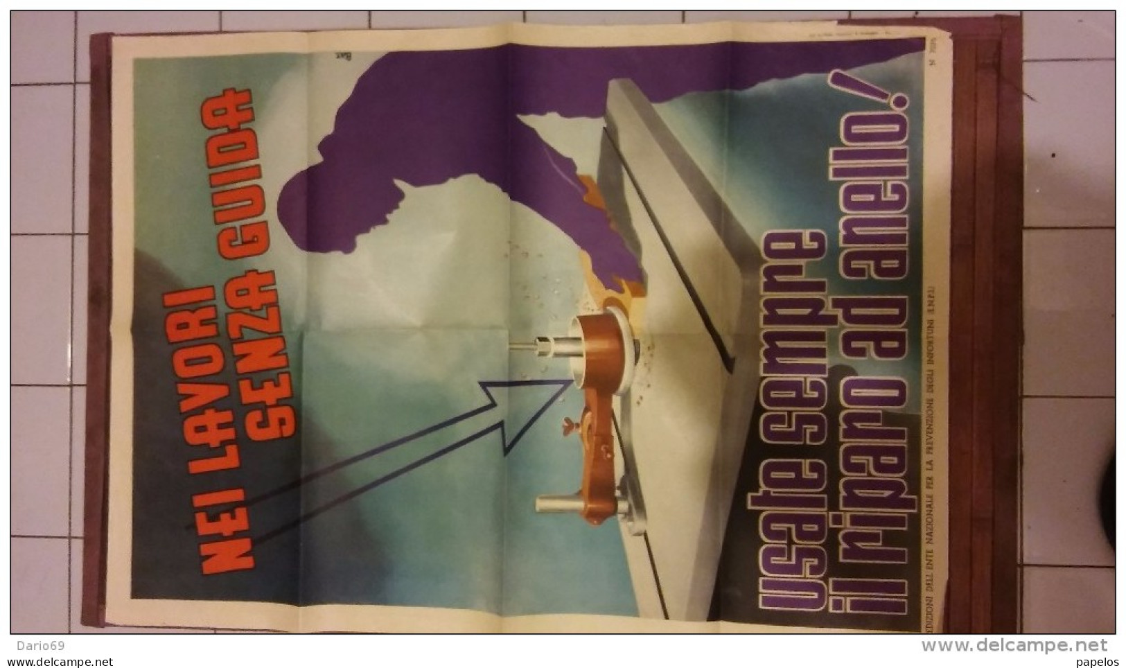 1950 MANIFESTO ENTE NAZIONALE DI PROPAGANDA PER LA PREVENZIONE DEGLI INFORTUNI - Afiches