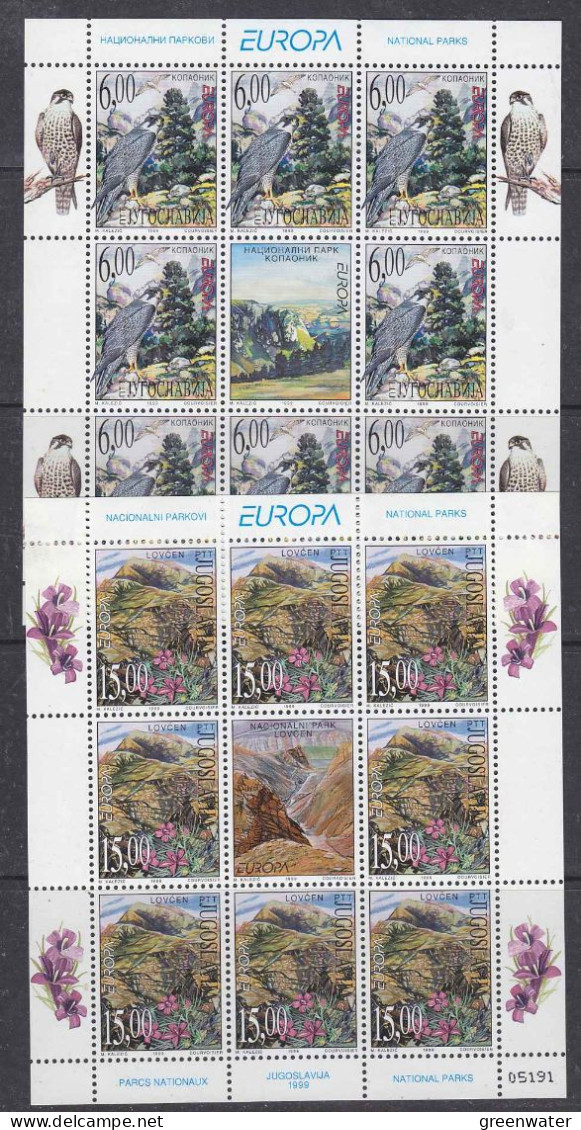 Europa Cept 1999 Yugoslavia 2v Sheetlets ** Mnh (59251) ROCK BOTTOM - 1999