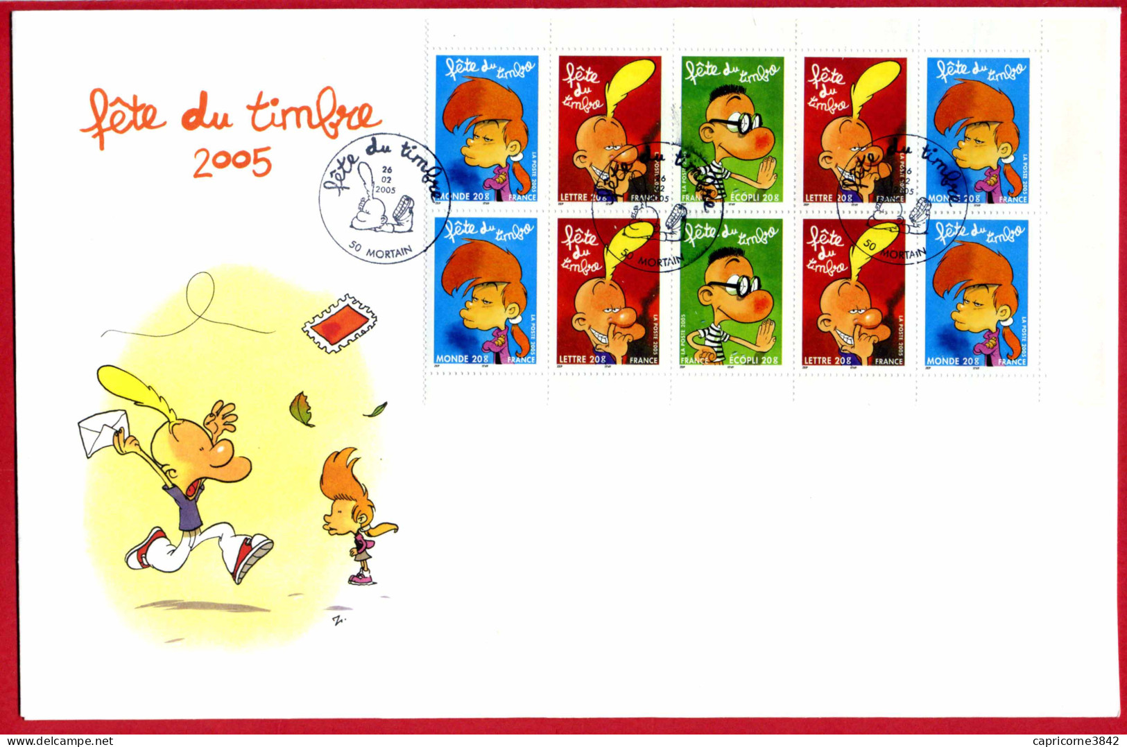 2005 - Fête Du Timbre TITEUF - Carnet Du Timbre Sur Enveloppe 27x17,5cm -  - 2000-2009