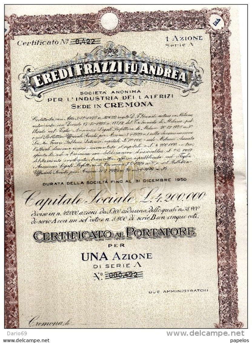 1929 CREMONA INDUSTRIA LATERIZI - Industrie