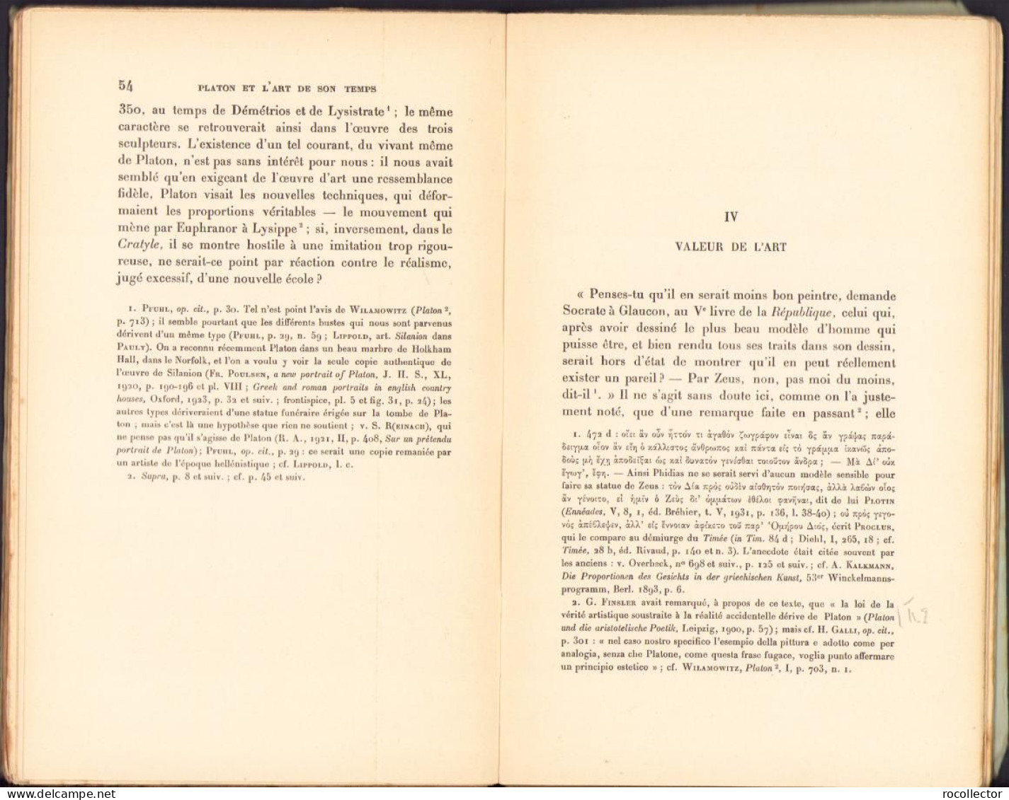 Platon et l’art de son temps (arts plastiques) de Pierre Maxime Schuhl, 1933 C2158