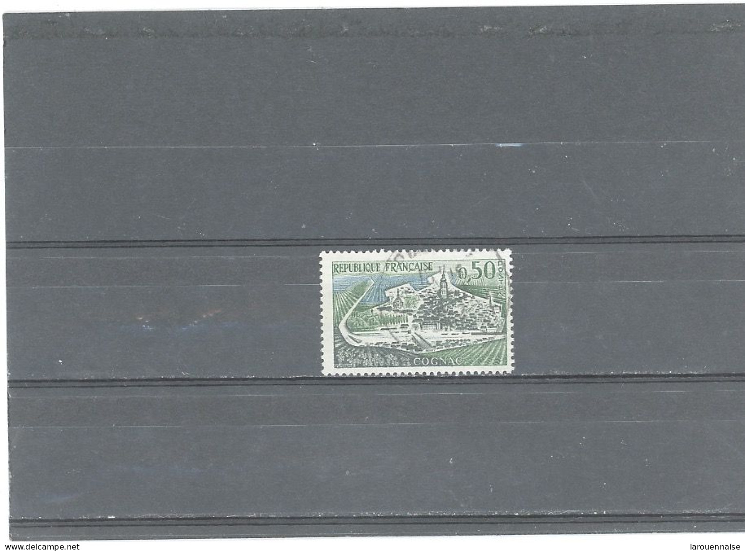 VARIÉTÉS -N°1314 - Obli 0,50F COGNAC  -PAPIER TEINTÉ VERDÂTRE - Usati