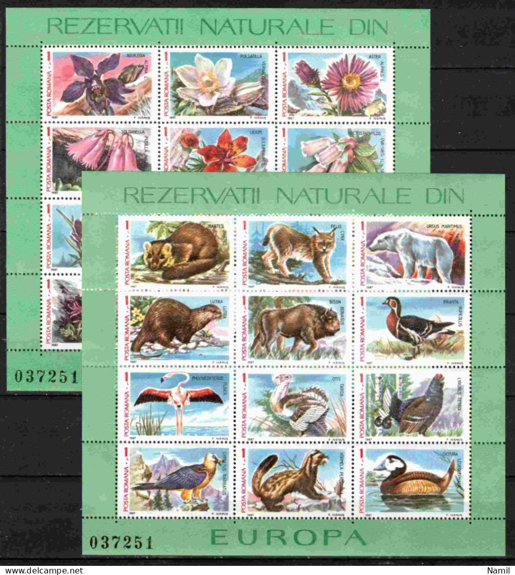 ** Roumanie 1987 Mi 4372-95 - Bl.235-6 (Yv BF 191-2), (MNH)** - Nuovi