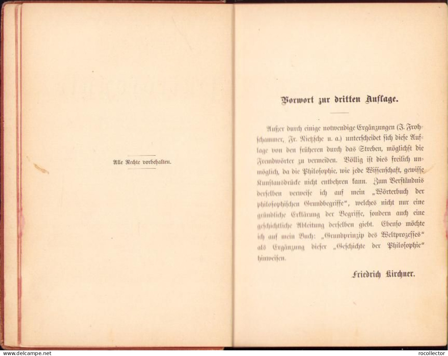 Geschichte Der Philosophie Von Friedrich Kirchner, 1896, Leipzig C2148 - Old Books