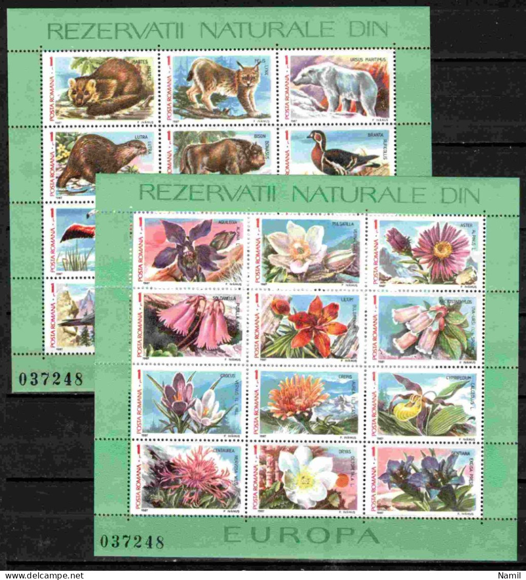 ** Roumanie 1987 Mi 4372-95 - Bl.235-6 (Yv BF 191-2), (MNH)** - Neufs