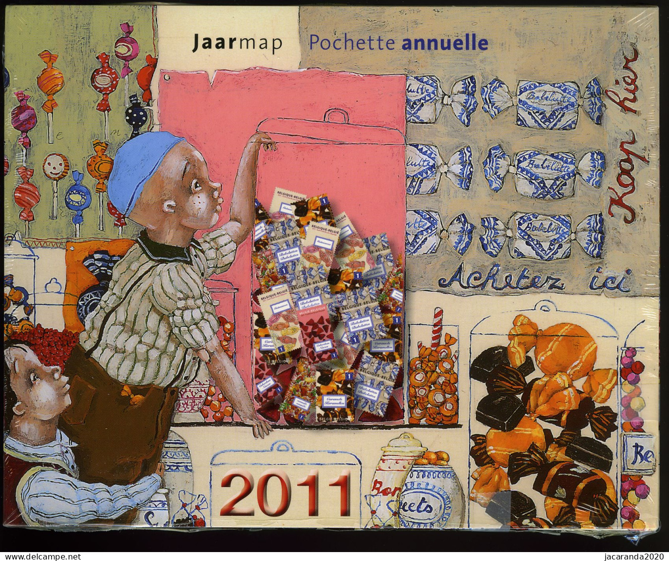 België 2011 - Jaarmap - Pochette Annuelle - Met Zwart-wit Velletje Van Europa - Originele Verpakking - Scellé - Sealed - Années Complètes