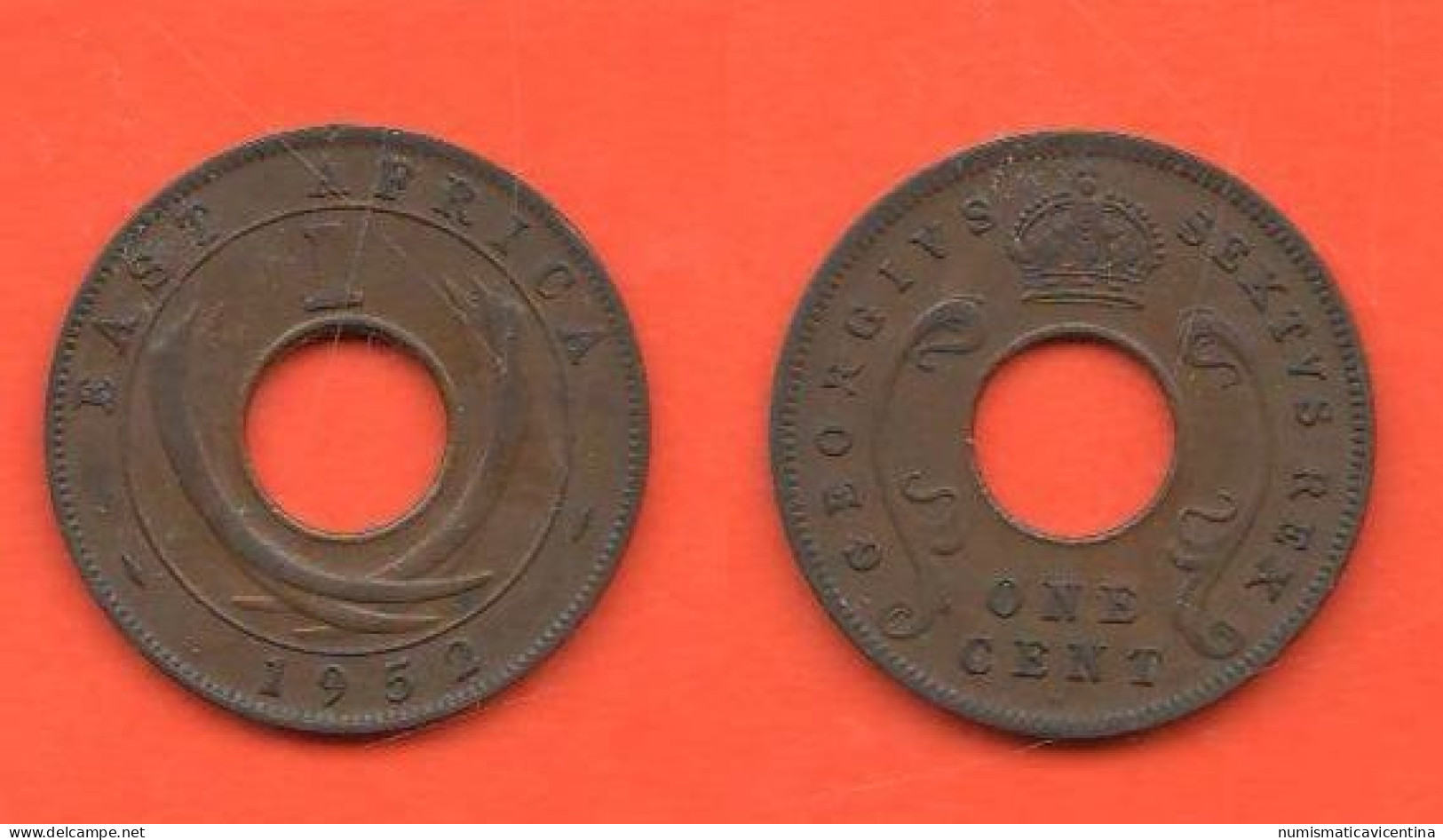 East Africa 1 Cents 1952 H Great Britain Protectorate Oriental Afrique Bronze Coin King Georgius VI° - Colonias