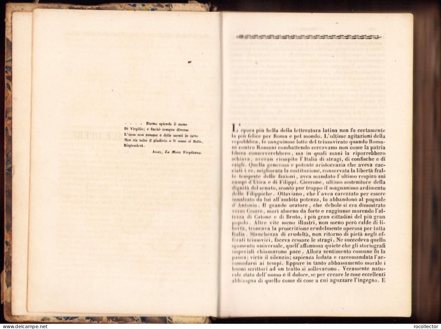 Opere Di P Virgilio Marone Con Note Italiane Di Giuseppe Arcangeli, 1866, Prato C2127 - Old Books