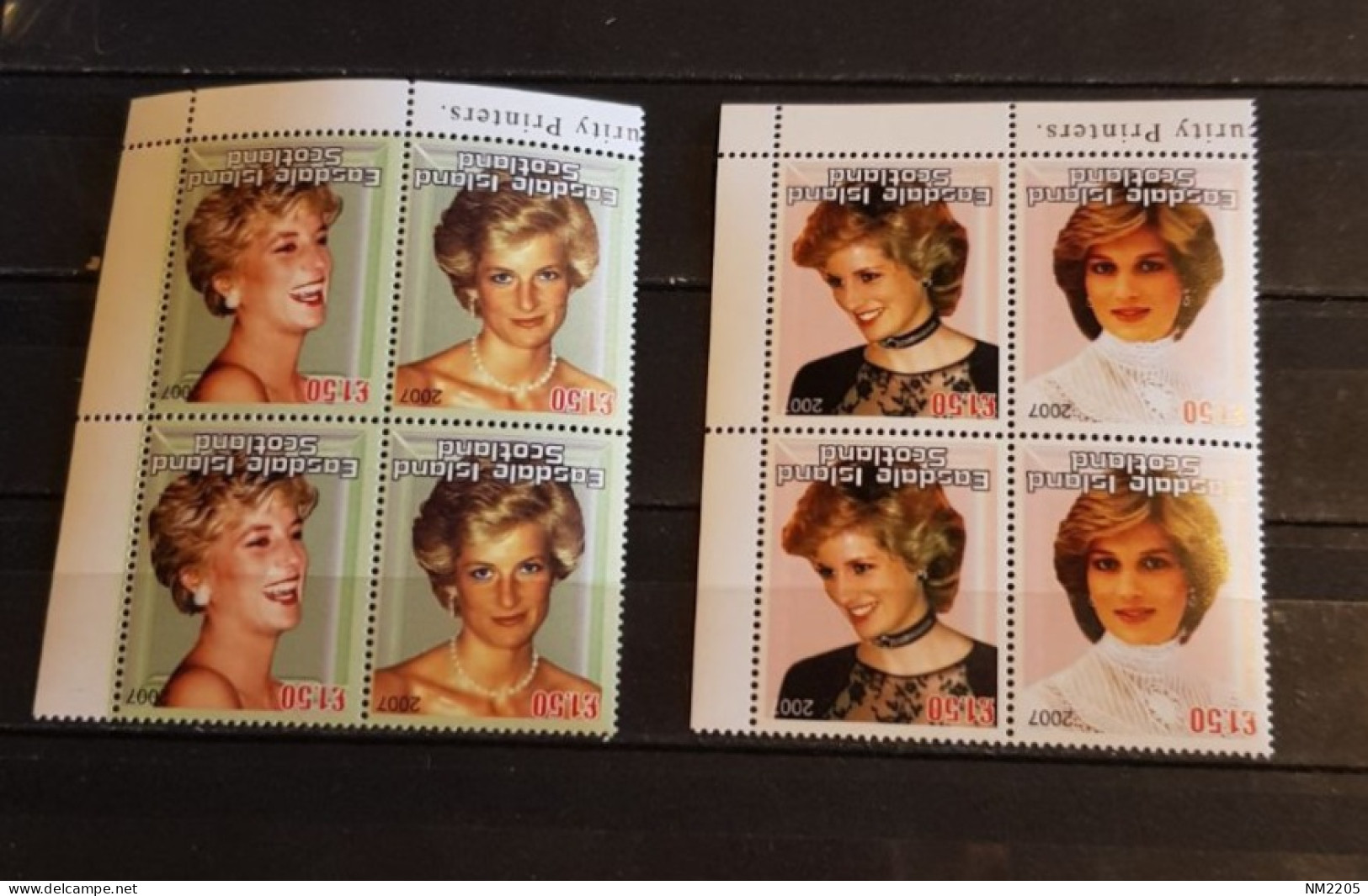 SCOTLAND LADY DIANA PRINCESS INVERTED WRITTEN IN BLOCKS OF FOUR MNH - Femmes Célèbres