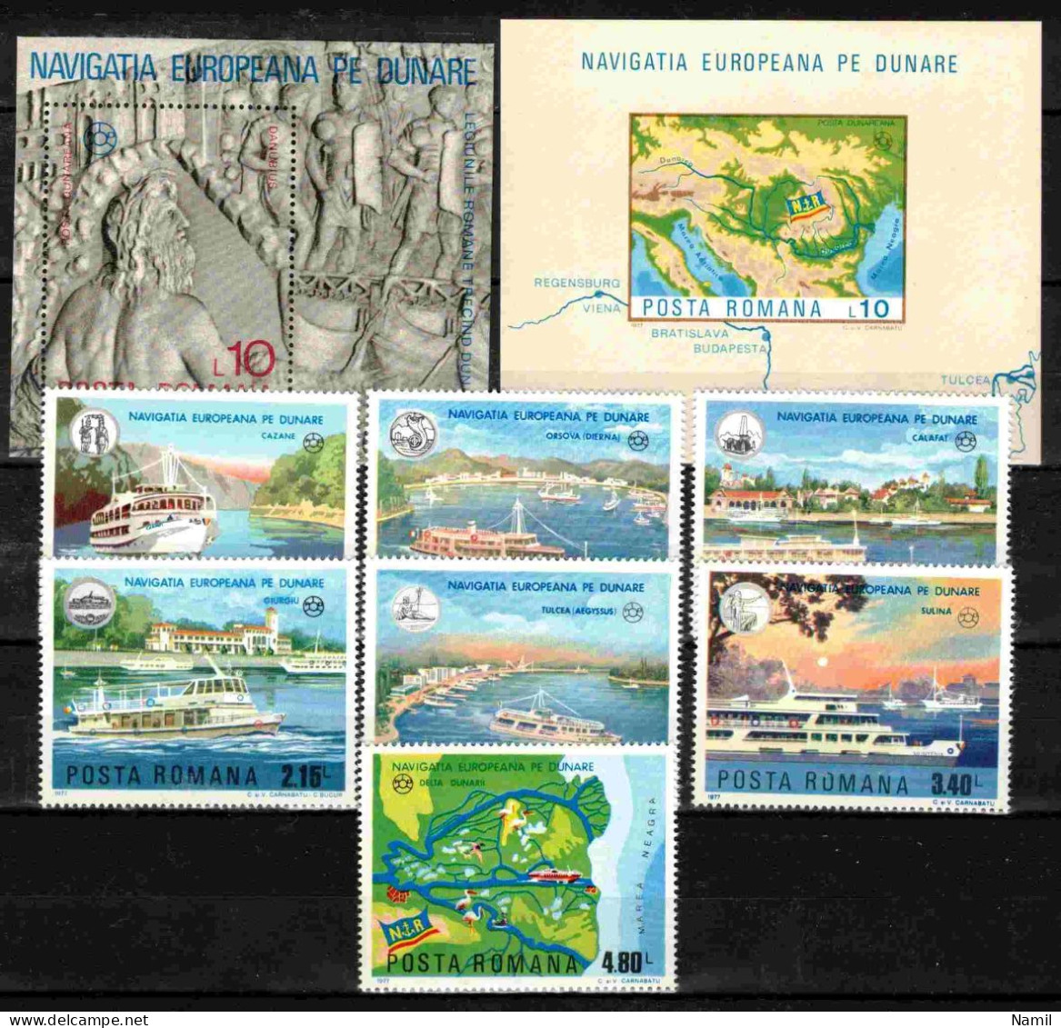 ** Roumanie 1977 Mi 3484-90+Bl.146-7 (Yv 3078-84+BF 130 Et 130a), (MNH)** - Unused Stamps