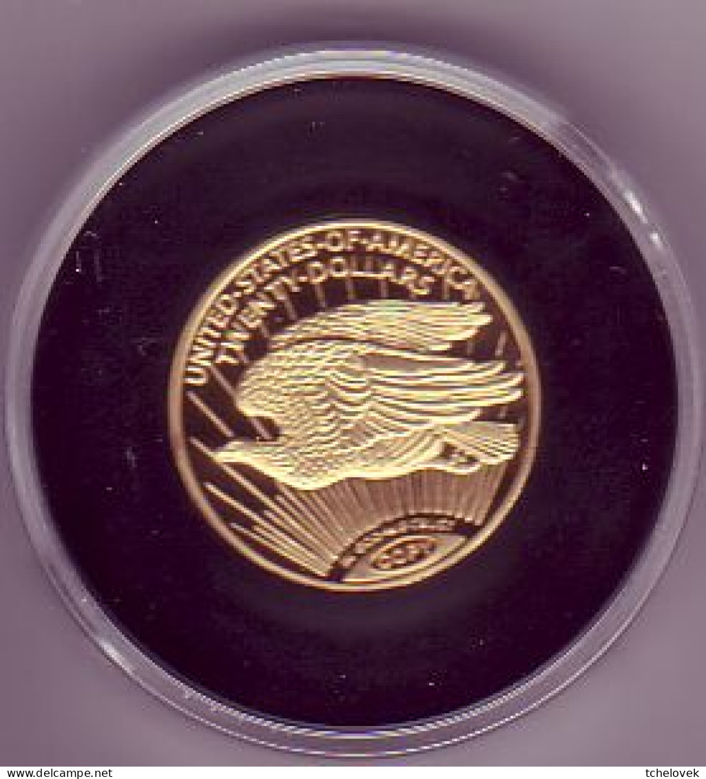 (Monnaies). USA. Emmission Bulgarian Coin House. Replique Double Eagle 20 $ 1933. Silver Plated Gold - Andere & Zonder Classificatie