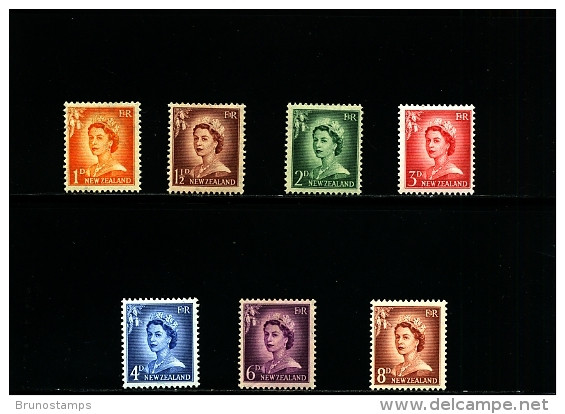 NEW ZEALAND - 1956  QUEEN ELISABETH  LARGE FIGURES  SET  MINT NH - Ungebraucht