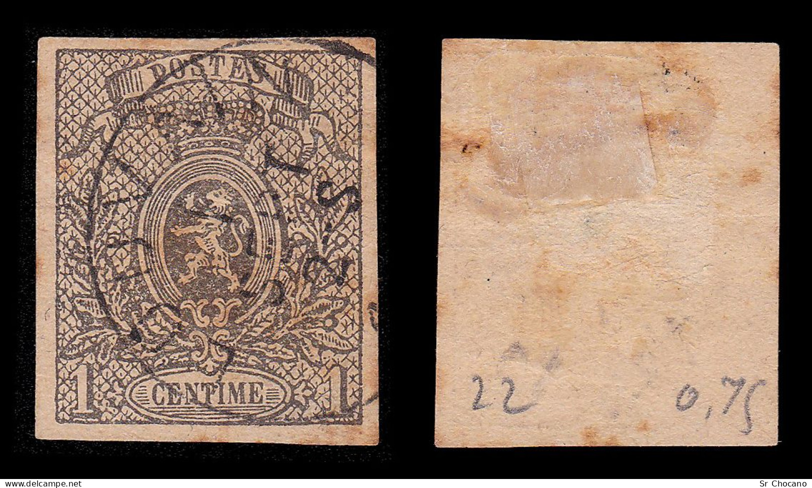 BELGIUM.1866-67.Coat Of Arms.YVERT 22-25.CANCEL. - 1866-1867 Piccolo Leone