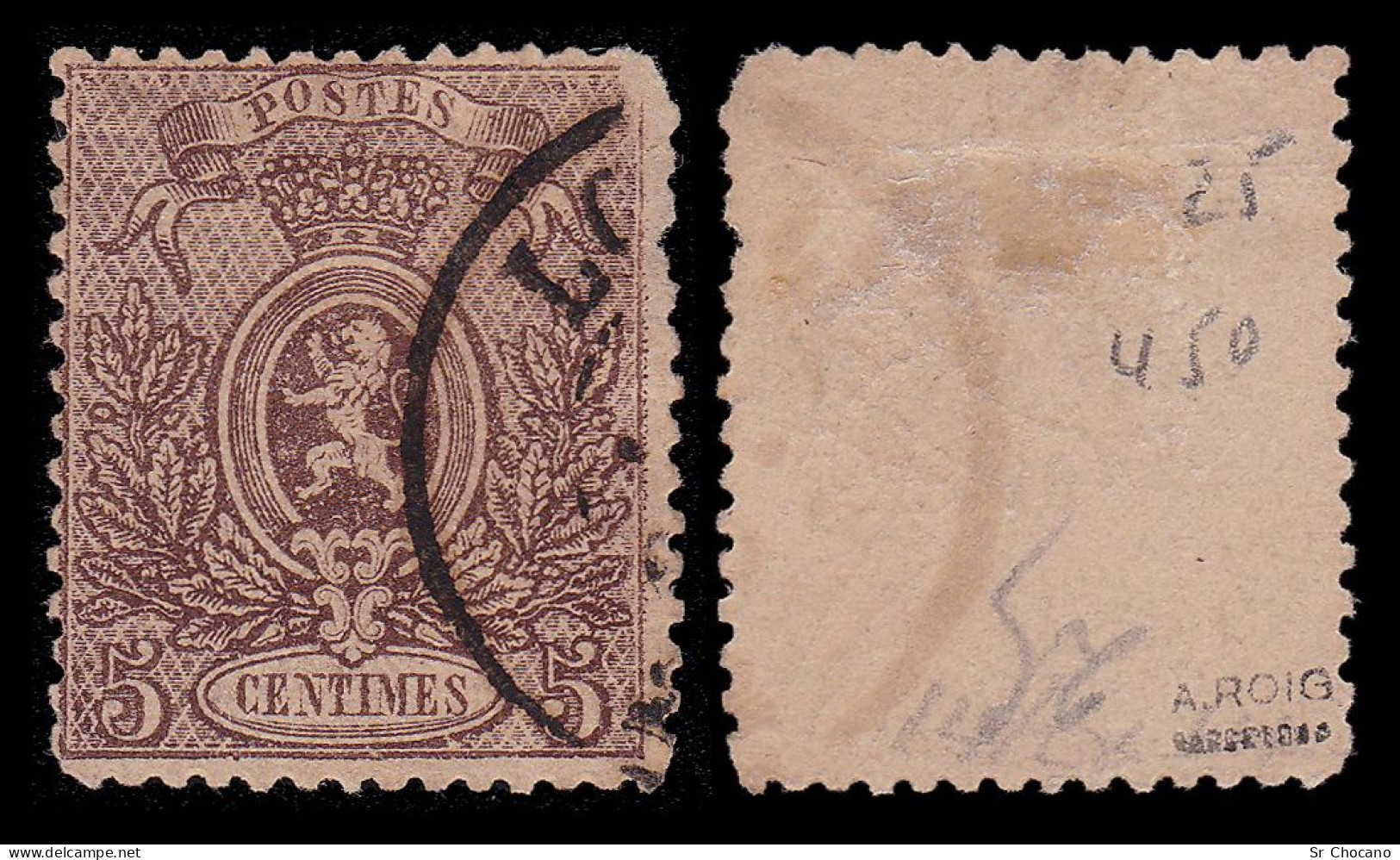 BELGIUM.1866-67.Coat Of Arms.YVERT 22-25.CANCEL. - 1866-1867 Piccolo Leone