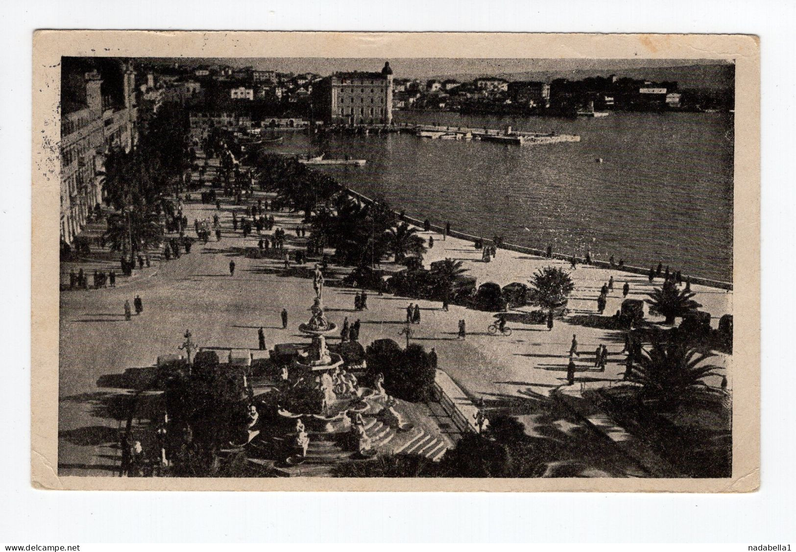 1948. YUGOSLAVIA,CROATIA,SPLIT PROMENADE,POSTCARD,USED,2 DIN STAMP,PARTY CONGRESS 21.07.1948. - Yugoslavia