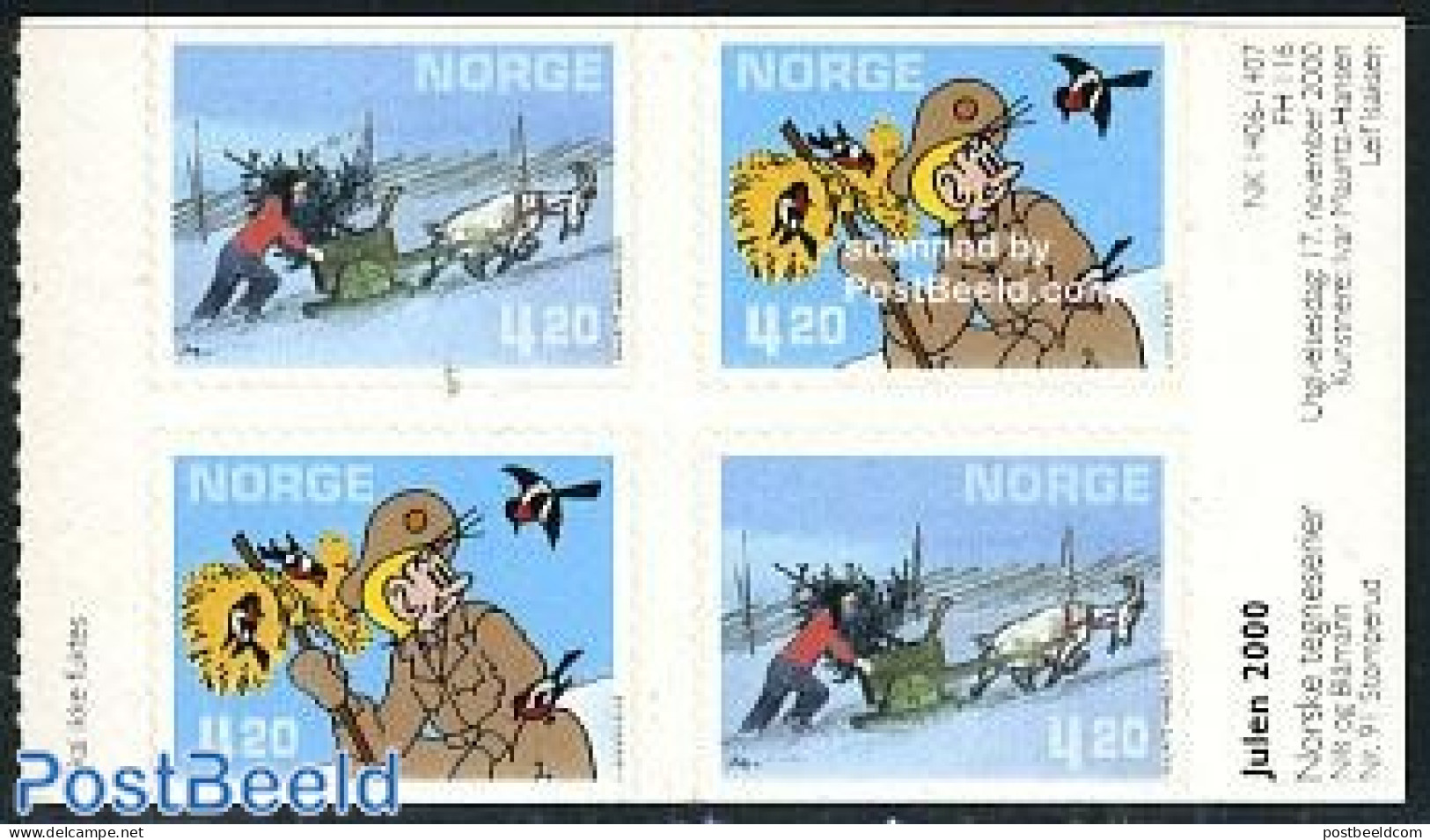 Norway 2000 Comics 2x2v S-a, Mint NH, Religion - Christmas - Art - Comics (except Disney) - Neufs