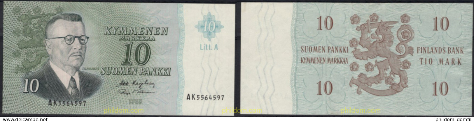 8578 FINLANDIA 1963 FINLANDIA 1963 10 MARKKAA P-104A.51 - Finlande