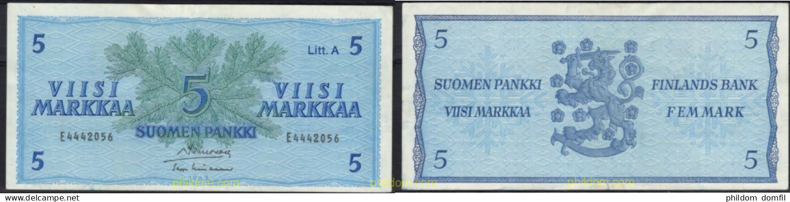 8579 FINLANDIA 1963 FINLANDIA 1963 5 MARKKAA - Finlandia