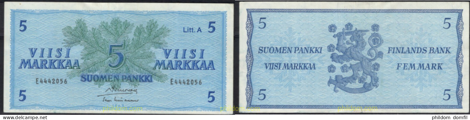 8579 FINLANDIA 1963 FINLANDIA 1963 5 MARKKAA - Finland