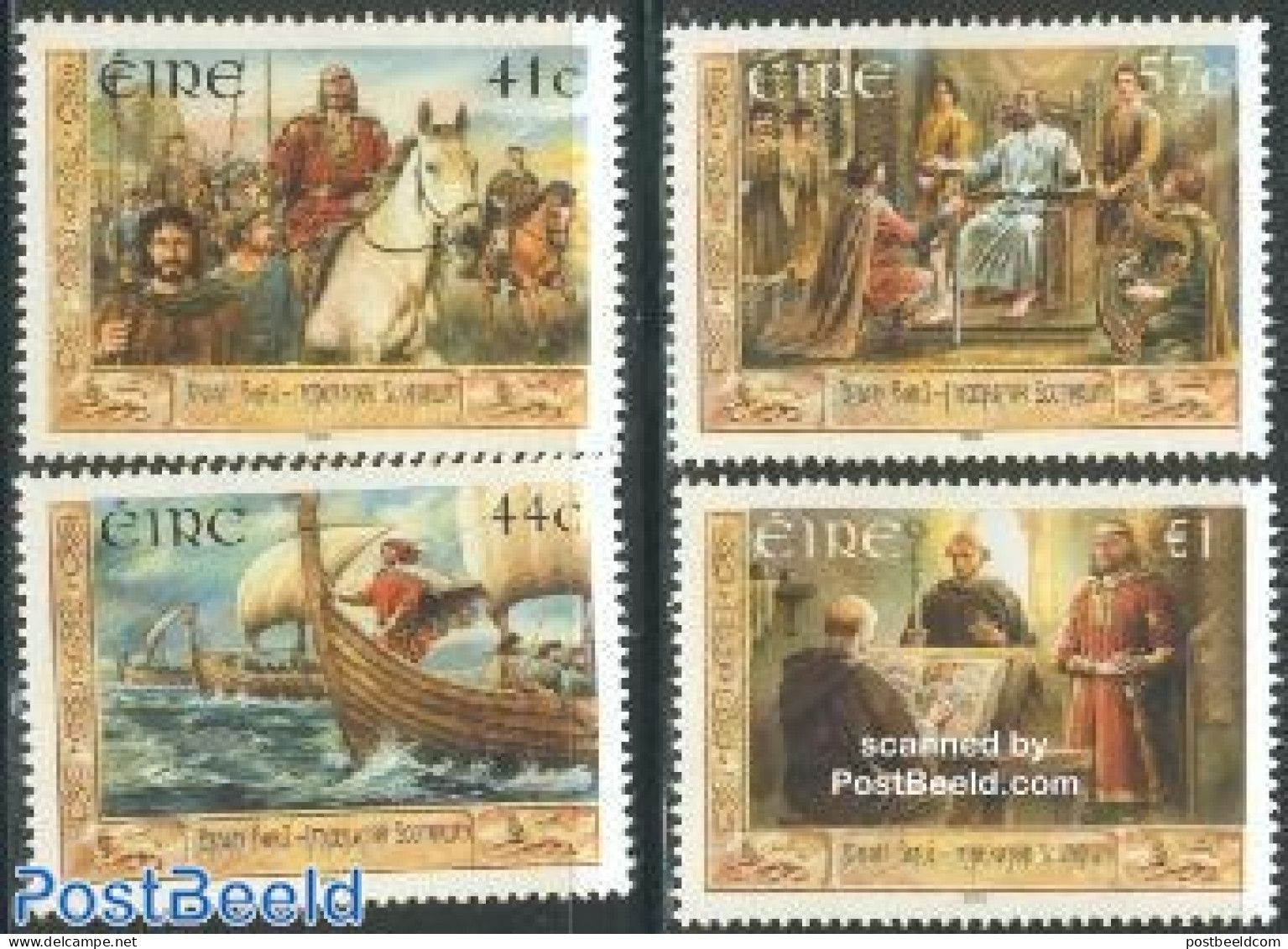 Ireland 2002 Brian Boru 4v, Mint NH, History - Nature - Performance Art - Religion - Transport - History - Horses - Mu.. - Unused Stamps