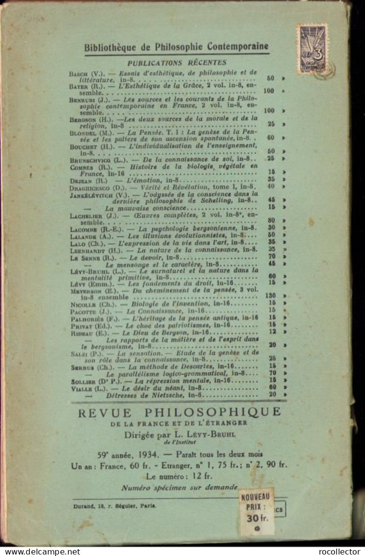 La sensation. Etude de sa genese et de son role dans la connaissance par Pierre Salzi, 1934 C1912