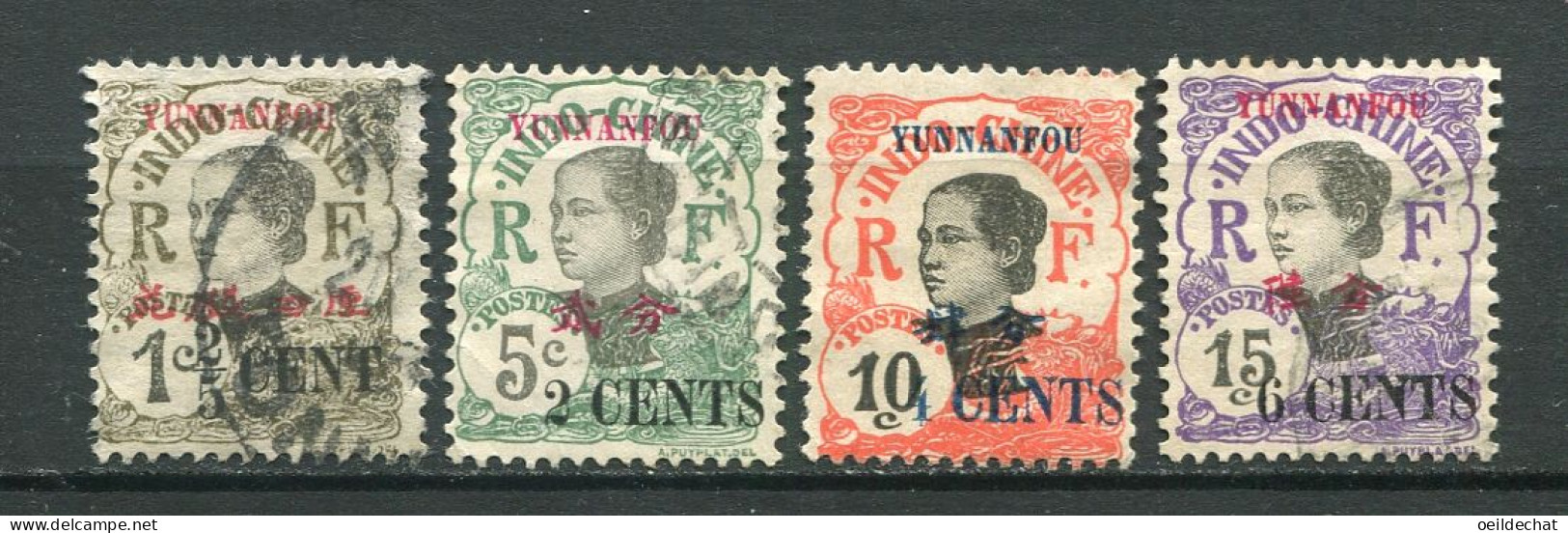 26418 Yunnanfou N°50,53/5° Timbres D'Indochine De 1919 Surchargés  1919 B/TB - Gebraucht