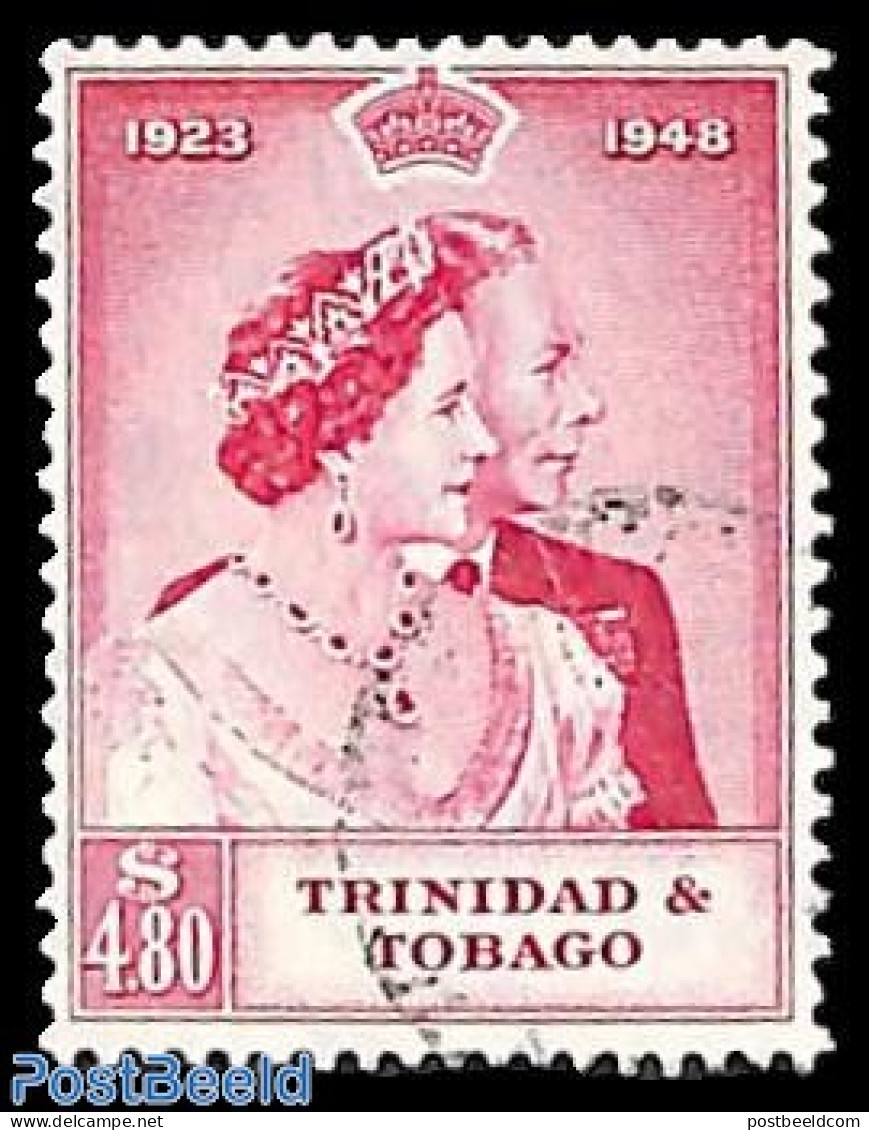 Trinidad & Tobago 1948 4.80$, Silver Wedding, Used, Used Or CTO - Trinidad En Tobago (1962-...)