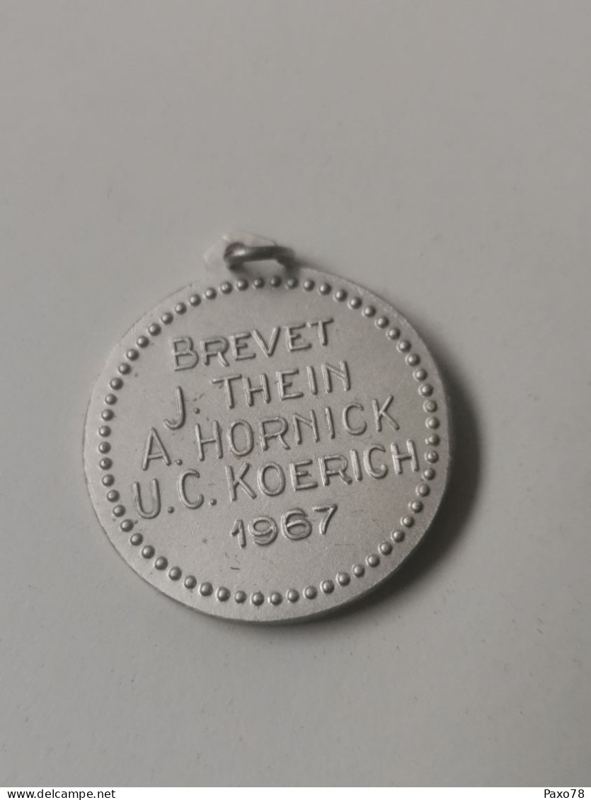 Luxembourg Médaille, Cyclisme Brevet 1967, U. C. Koerich - Altri & Non Classificati