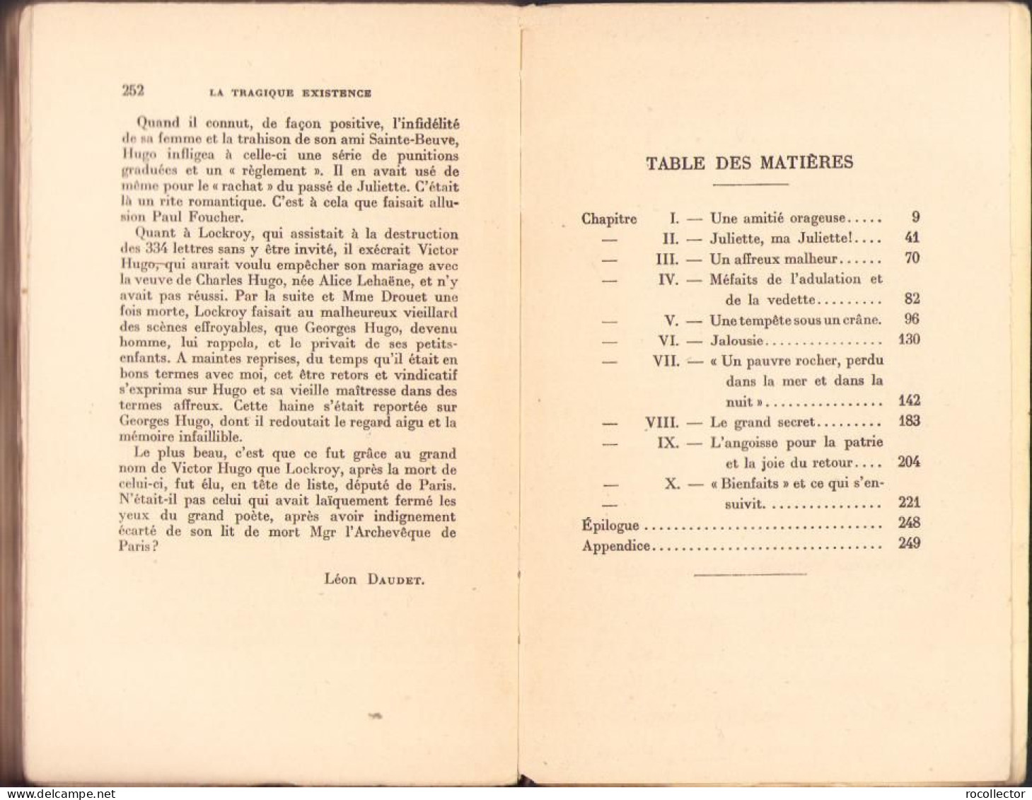 La Tragique Existence De Victor Hugo Par Leon Daudet, 1937 C1898 - Libros Antiguos Y De Colección